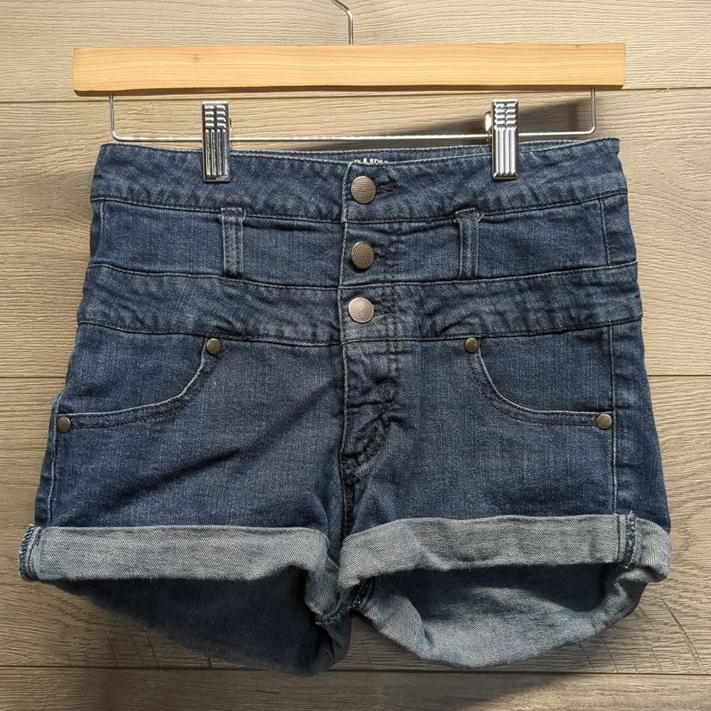 Mossimo High Rise Stretch Denim Shorts Womens Juniors Size 7